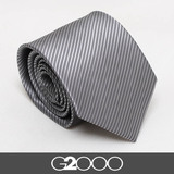 G2000男士上班商务银灰色斜纹纯色职业正装窄真丝8CM领带男礼盒装
