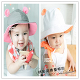 韩国产可爱小耳朵宝宝遮阳太阳帽婴儿童渔夫盆帽夏季休闲宽檐帽子