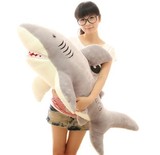 圣诞包邮 创意玩具 大白鲨鲨鱼毛绒玩具大号公仔 男女生生日礼物