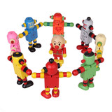 益智玩具 宝宝木偶 百变面包超人  木制关节人偶 关节机器人