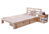 实木床定做榻榻米单人床护栏婴儿宝宝分床松木床加宽大小床拼接床