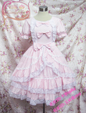 ◆幻境◆洋装lolita/cosplay夏雪华丽蝴蝶结公主连衣裙   粉色款