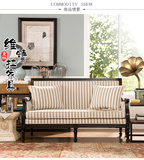 出口法式外贸原单三人实木沙发美式沙发欧式复古家具样板房客厅！