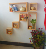 实木直角品字型|墙上小家具|置物架|搁板|壁挂