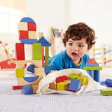 德国Hape 榉木50块彩虹积木 环保儿童玩具 高档礼物12个月+E8003