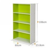 60宽绿白双色四层收纳柜(绿+白色)书柜 置物柜 客厅陈列展示柜子