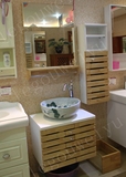 浴室柜小户型欧式洗手盆台上橡木卫浴柜卫生间脸盆组合挂柜落地47