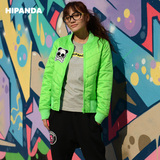 HIPANDA 设计潮牌 女款 秋冬荧光小棉服熊猫 短款棉衣 外套