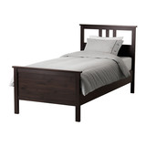 卧室双人床IKEA汉尼斯 床架(90x200 黑褐/白色上海宜家代购
