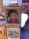 老铁皮饼干桶可作为装饰道具怀旧装饰电影道具饼干桶古玩文玩收藏