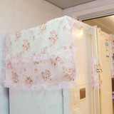 包邮粉色玫瑰蕾丝布艺单开双开对开门冰箱巾冰箱罩冰箱盖巾防尘罩