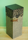 中式树脂底座展示柱 复古工艺品花架 流水底座装饰柱摆件石柱详云