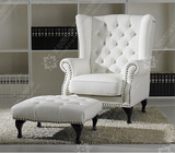 特价新古典后现代单人沙发 简约欧式白色皮艺老虎椅 高档休闲椅
