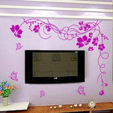 花儿朵朵 蝴蝶花藤 温馨空调卧室餐厅客厅沙发电视背景装饰墙贴纸