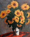 世界名画 国画 世界油画大师 达芬奇梵高莫奈毕加索之莫奈向日葵