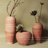 欧式现代简约创意中式客厅家居装饰品宜家陶瓷干花花瓶三件套摆件