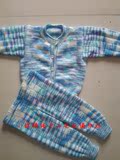 春秋季节婴儿、新生儿、宝宝绒线纯手工编织开衫套装毛衣