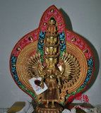 正宗尼泊尔 千手观音菩萨佛像（紫铜半鎏金）高1尺