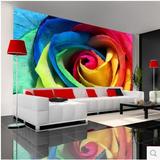 大型壁画赛丽雅婚庆温馨卧室电视背景墙纸壁纸PVC墙布3D五彩玫瑰