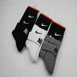 特价Nike耐克运动祙纯棉防臭秋冬季加厚男袜中筒男士礼盒袜子包邮