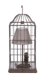 可立特复古铁艺鸟笼造型台灯/树脂小猫装饰挂灯/欧式创意吊灯