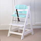 宝宝儿童餐椅实木白色多功能婴儿童餐椅出口可调档承重150磅