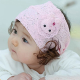 宝宝发饰婴幼儿蕾丝发带发套 儿童头花发夹女童发带假发头饰帽子