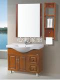 落地式橡木洗手盆 欧式实木防水洗脸柜盆 浴室组合洗手盆柜
