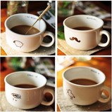 zakka杯子批发创意胡子杯陶瓷马克杯欧式咖啡杯牛奶茶杯情侣水杯