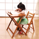 实木楠竹学习桌 儿童书桌 儿童学习桌 桌椅套装 可折叠 写字桌