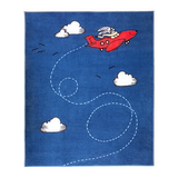 欧式新款卡通装饰地毯乳胶防滑地垫 儿童房设计 蓝色卡通