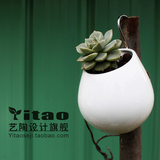 挂墙陶瓷挂壁多肉花盆水培植物花瓶创意筷子筒能挂起来的哑光厨具