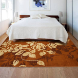 华德地毯 春意盎然花卉客厅毯卧室地毯 新品蔷薇驼色 133*190cm