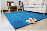 北欧式宜家蓝色格子地毯客厅茶几卧室手工腈纶地毯地垫包邮地中海
