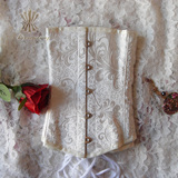 预售Annzley束腰corset白色短款宫廷腰封A150116哥特式塑身衣