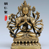 纯铜准提菩萨像 准提佛母佛像藏传佛教用品开光佛像摆件密宗法器
