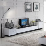 田田生活 包邮现代简约钢化玻璃电视柜茶几个性创意组合客厅家具