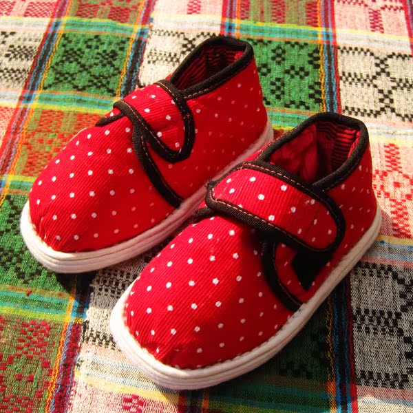 冬季新品 纯手工儿童千层底棉鞋 天然棉花加厚保暖婴儿布鞋学步鞋