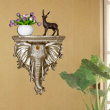 地中海大象头置物架壁挂动物头壁饰欧式创意电视柜墙饰家居装饰品