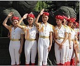 浩宇/舞台女兵表演服装迷彩服/绿军装军旅裙服饰白色演出服白色