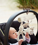 外贸尾单兔子婴儿音乐车挂床绕 安全座椅挂件毛绒玩具