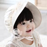 【韩国正品】DrCAP丝缎大帽檐婴儿童帽子 宝宝遮太阳帽 公主胎帽