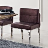 不锈钢餐椅 PU环保皮时尚餐桌椅组合 简约现代咖啡色休闲椅子特价