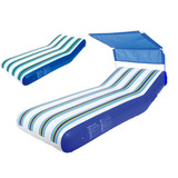 水上浮排充气浮床水上沙滩躺椅气垫气床 带遮阳棚