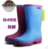 冬季保暖彩色雨鞋女中筒雨靴加绒加棉厚底防水鞋时尚韩版潮流胶靴