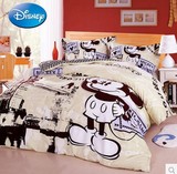 正品迪士尼家纺全棉加厚磨毛儿童床品三件套卡通四件套1.2米1.5米