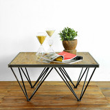 新款金属美式乡村美式铁艺桌椅组合可升降做旧大餐桌复古全实木小