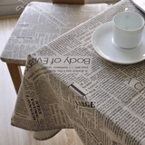 zakka复古杂货欧美范报纸棉麻桌布|台布|盖布|餐桌布 可定做特价