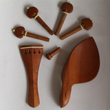 高档小提琴枣木配件镶牛骨全套（腮托、弦轴、拉弦板、尾钮）