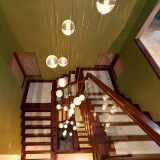 复式螺旋楼梯吊灯现代简约时尚客厅水晶吊灯艺术创意个性餐厅吧台